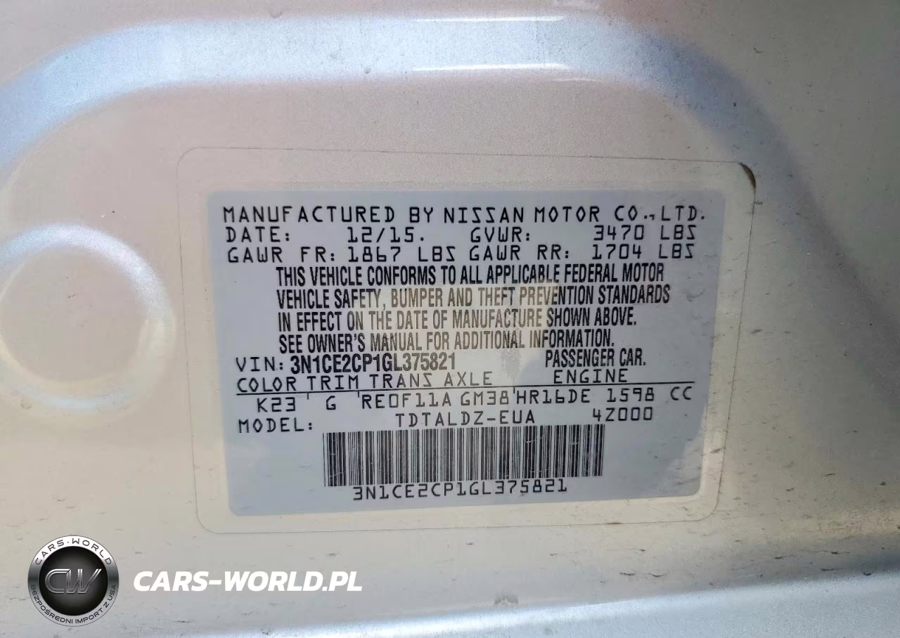 2016 Nissan Versa Note Sv VIN:3N1CE2CP1GL375821 - 12