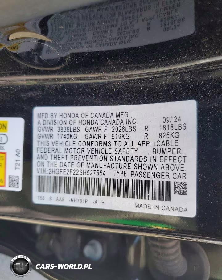 2025 Honda Civic Lx VIN:2HGFE2F22SH527554 - 12