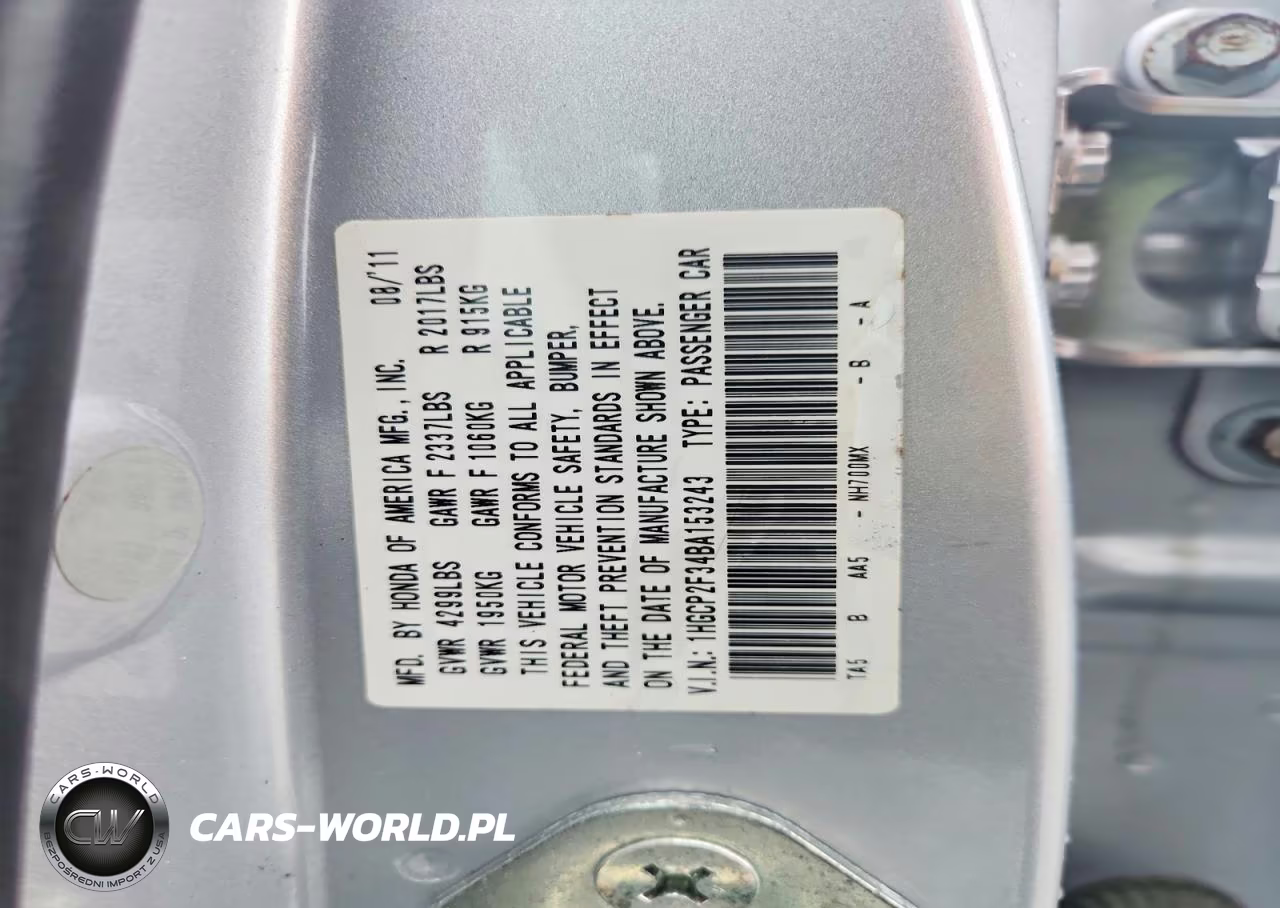 2011 Honda Accord Lx VIN:1HGCP2F34BA153243 - 12
