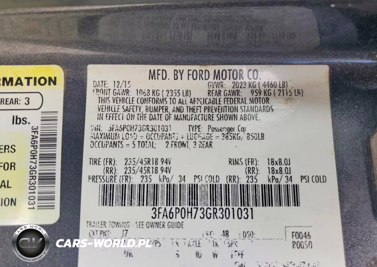 2016 Ford Fusion Se VIN:3FA6P0H73GR301031 - 12