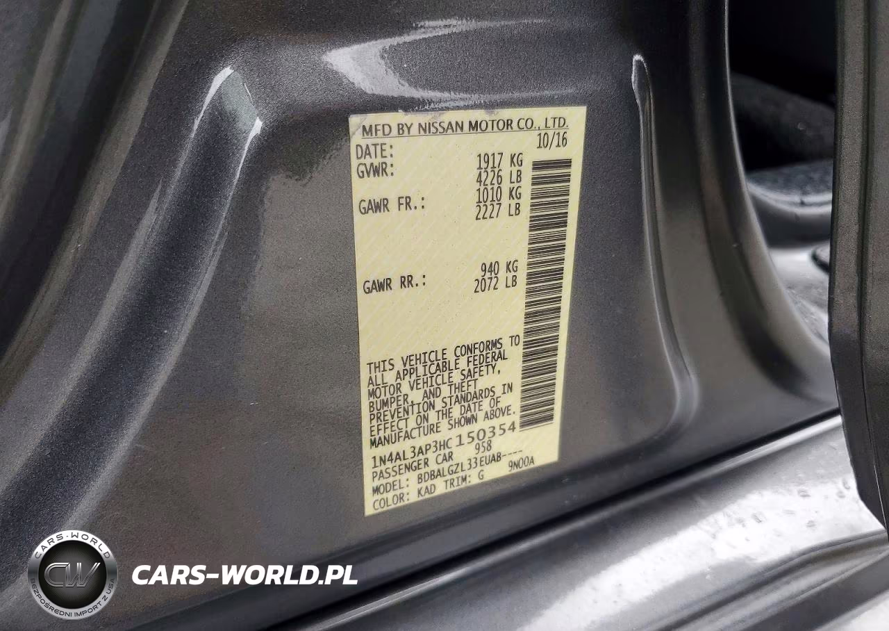 2017 Nissan Altima 2.5 S VIN:1N4AL3AP3HC150354 - 12