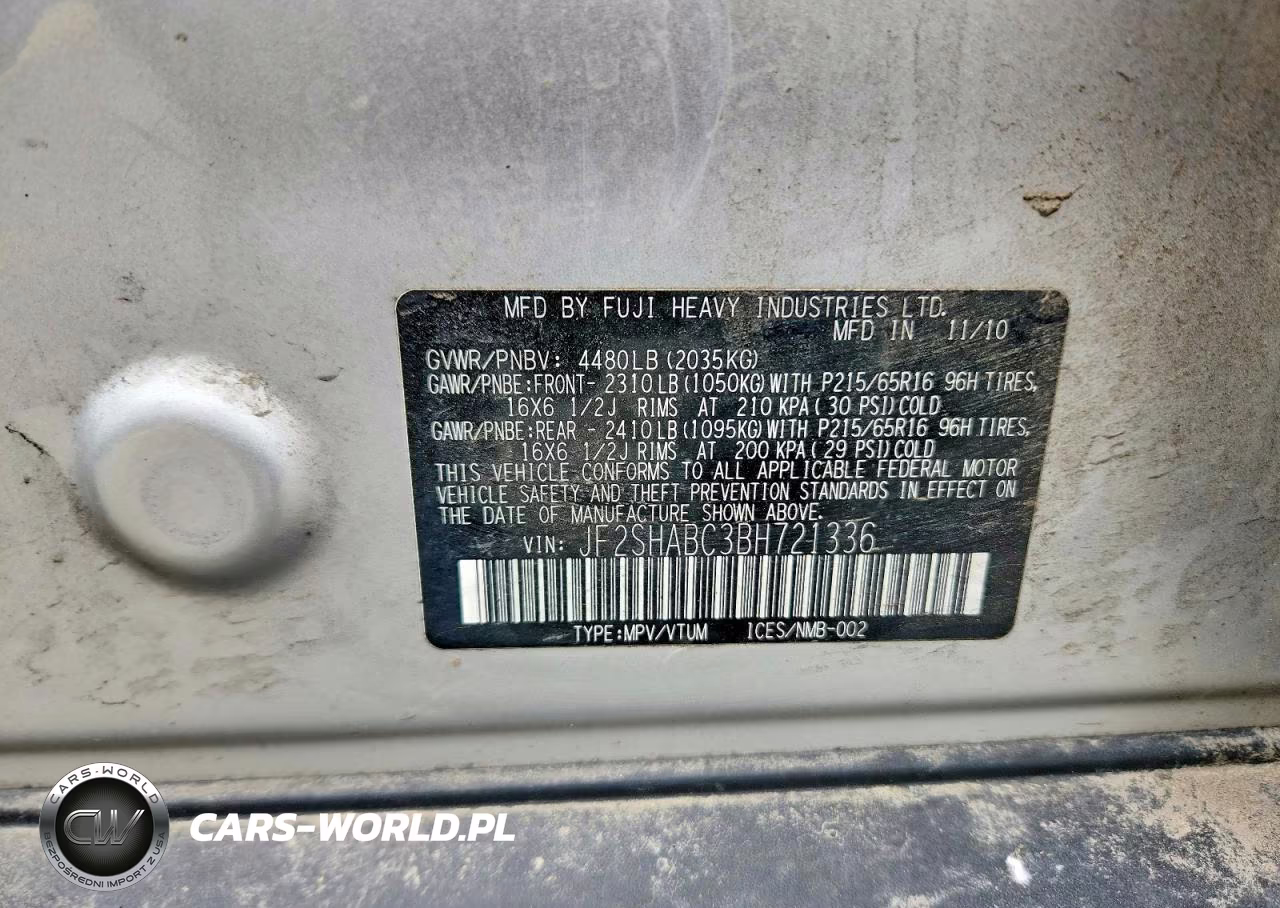 2011 Subaru Forester 2.5X VIN:JF2SHABC3BH721336 - 13