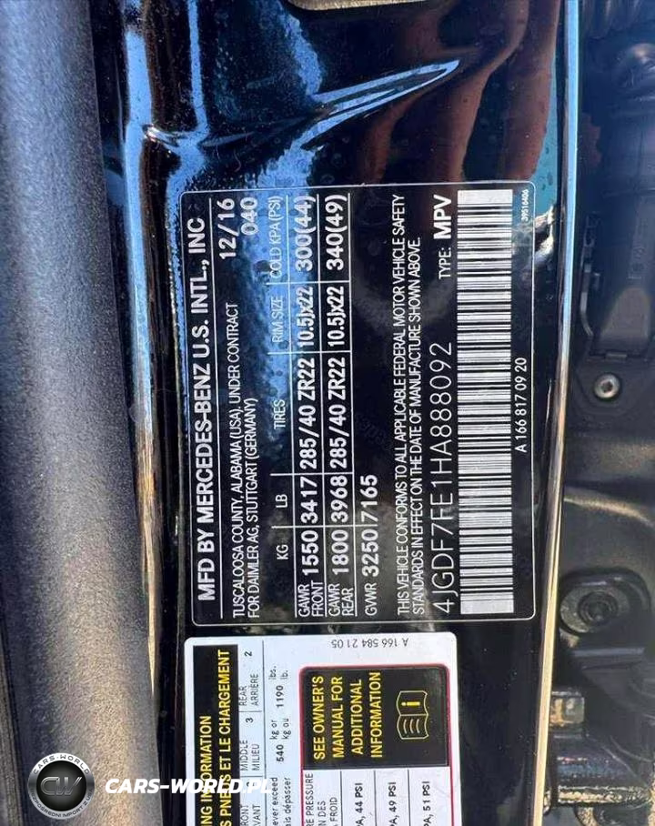 2017 Mercedes-Benz Gls 63 Amg 4Matic VIN:4JGDF7FE1HA888092 - 10