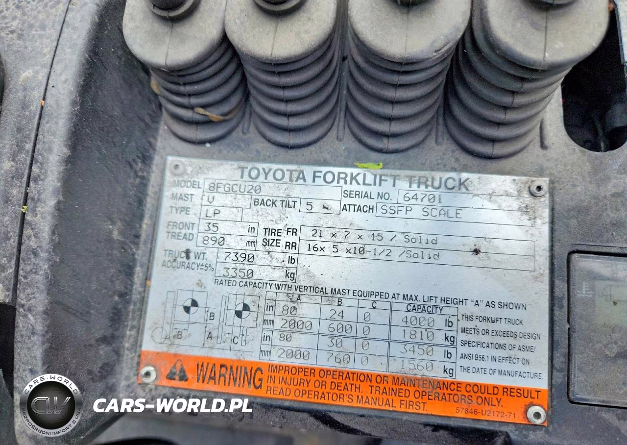 2014 Toyota 8Fgcu20 Forklift VIN:64701 - 10
