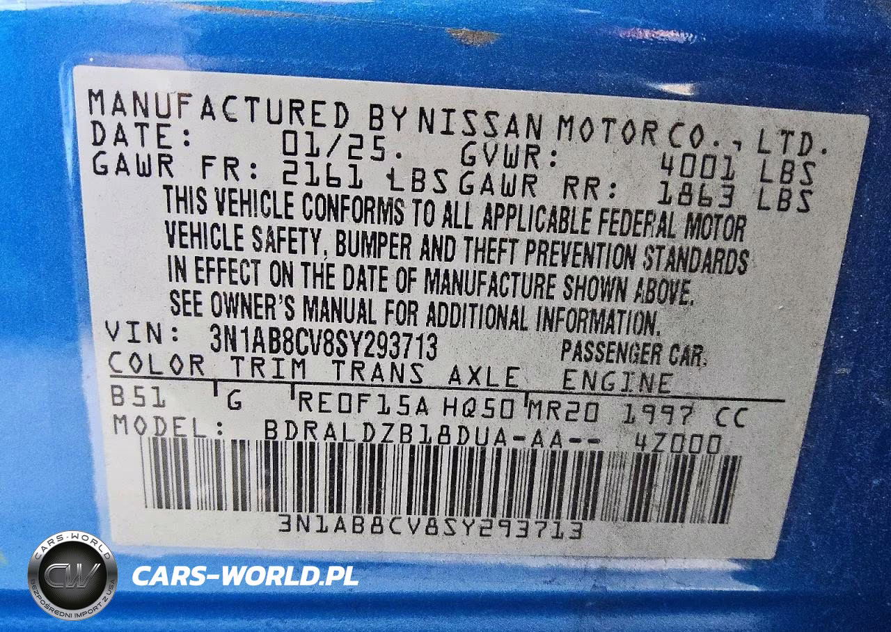 2025 Nissan Sentra Sv VIN:3N1AB8CV8SY293713 - 12
