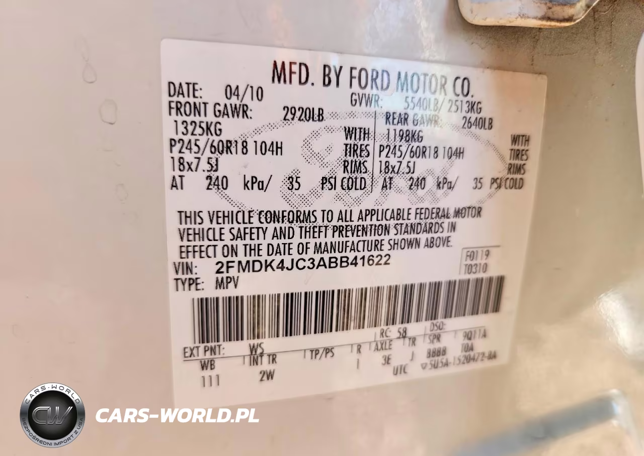 2010 Ford Edge Sel VIN:2FMDK4JC3ABB41622 - 13
