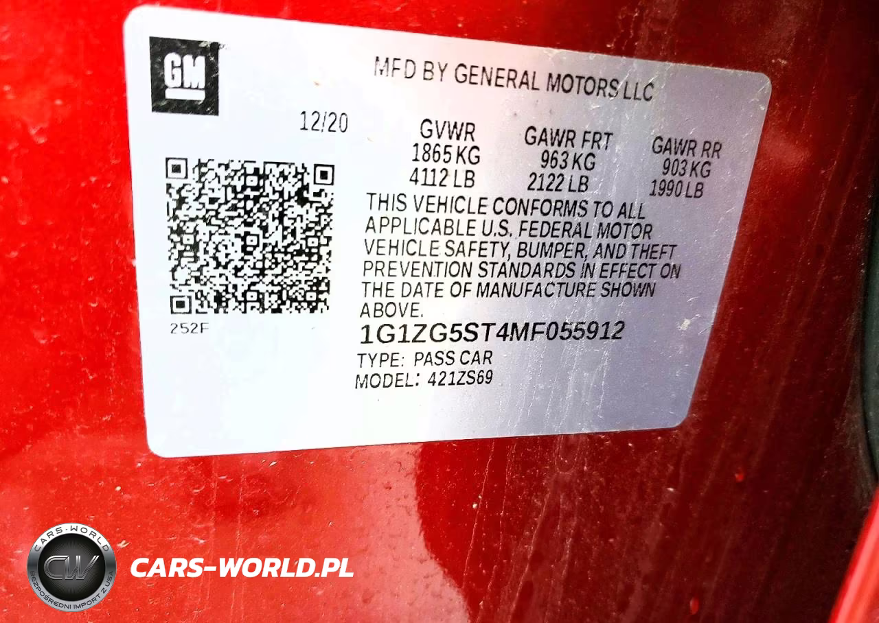 2021 Chevrolet Malibu Rs VIN:1G1ZG5ST4MF055912 - 13