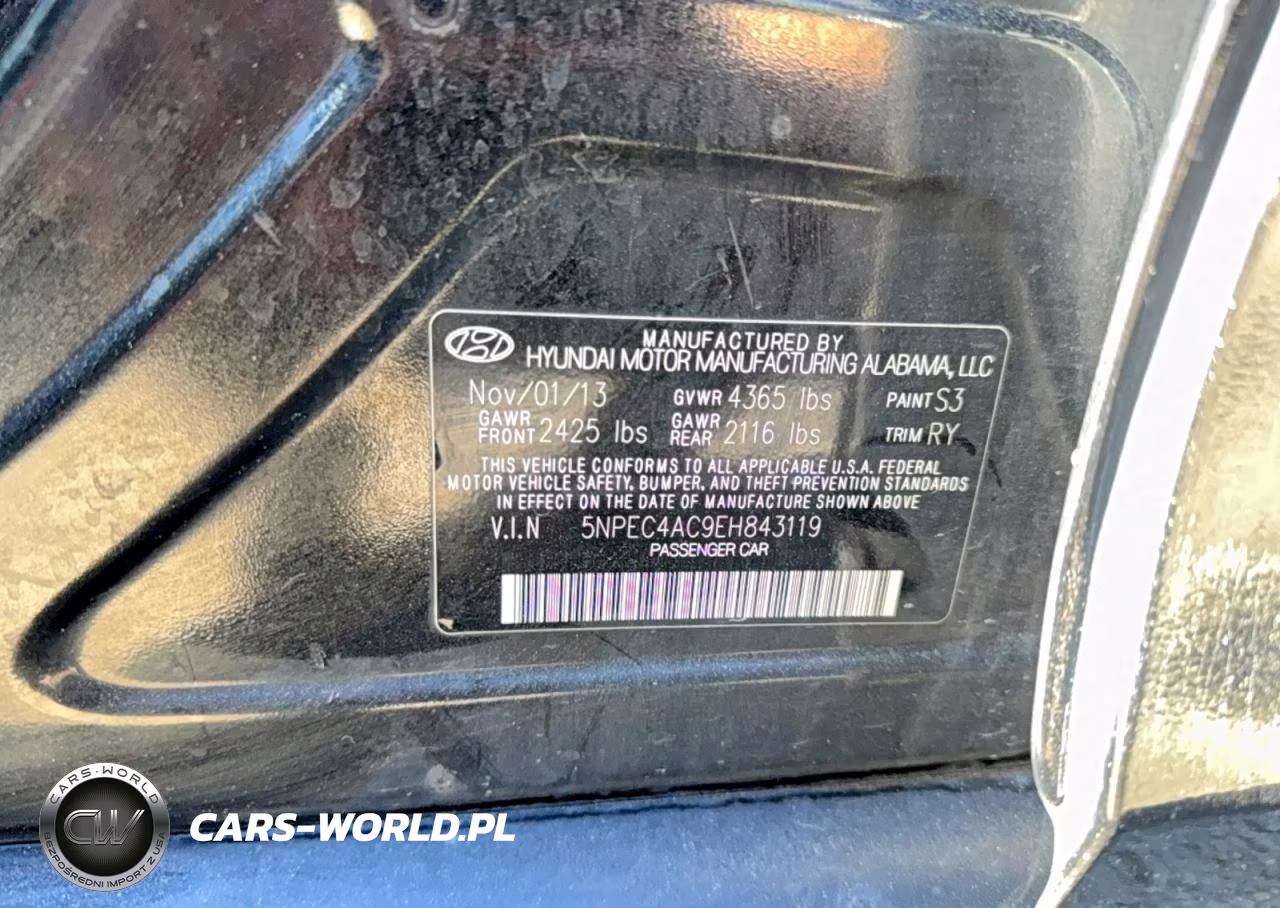 2014 Hyundai Sonata Limited VIN:5NPEC4AC9EH843119 - 10