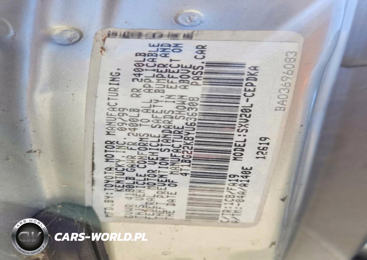 2000 Toyota Camry Ce VIN:4T1BG22K8YU636308 - 12