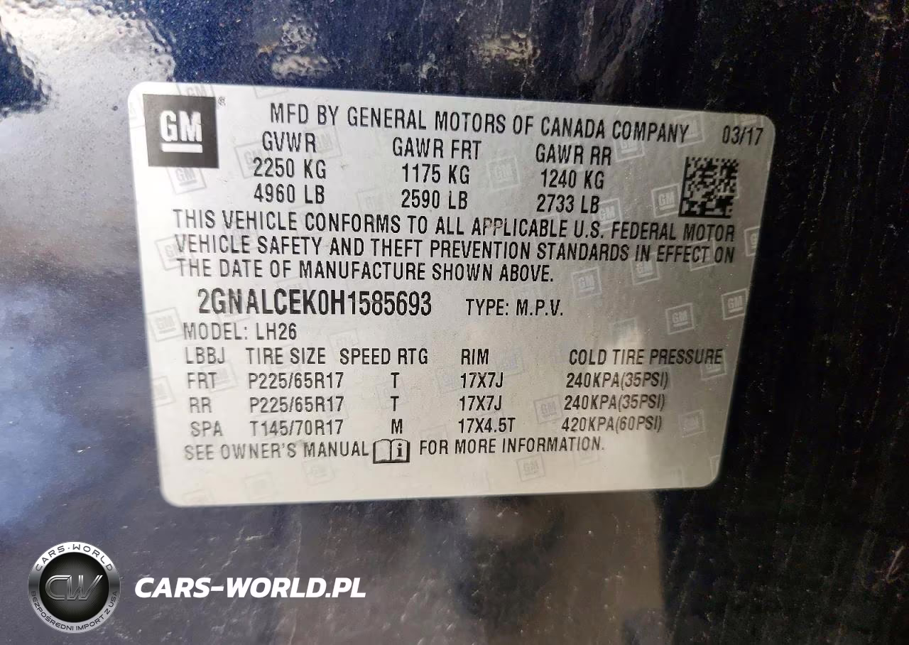2017 Chevrolet Equinox Lt VIN:2GNALCEK0H1585693 - 13