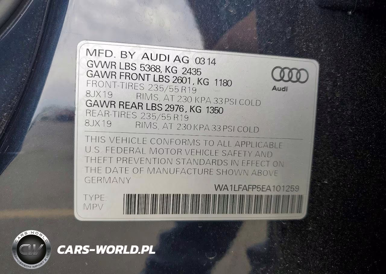 2014 Audi Q5 Premium Plus VIN:WA1LFAFP5EA101259 - 13