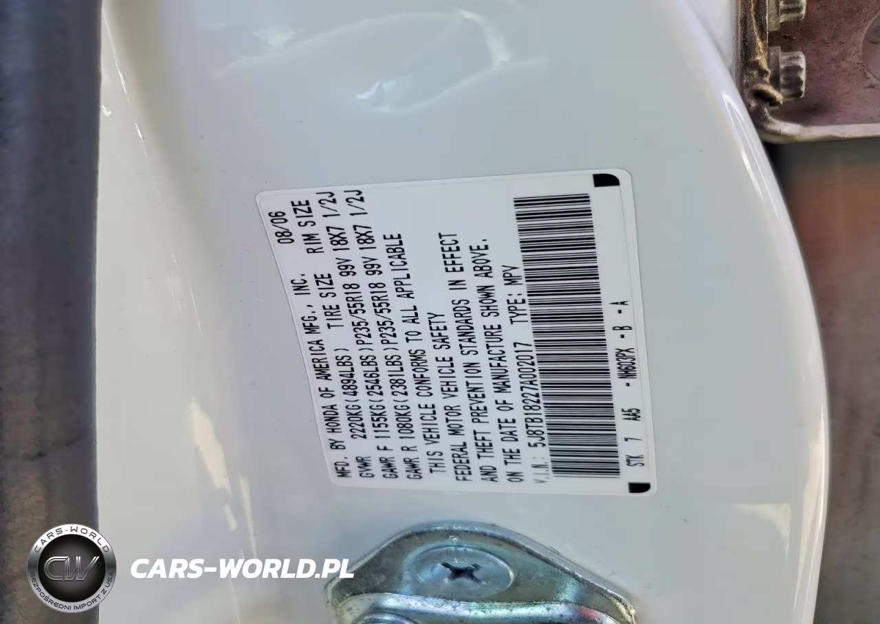 2007 Acura Rdx VIN:5J8TB18227A002017 - 13