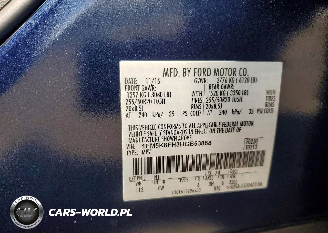 2017 Ford Explorer Limited VIN:1FM5K8FH3HGB53868 - 12
