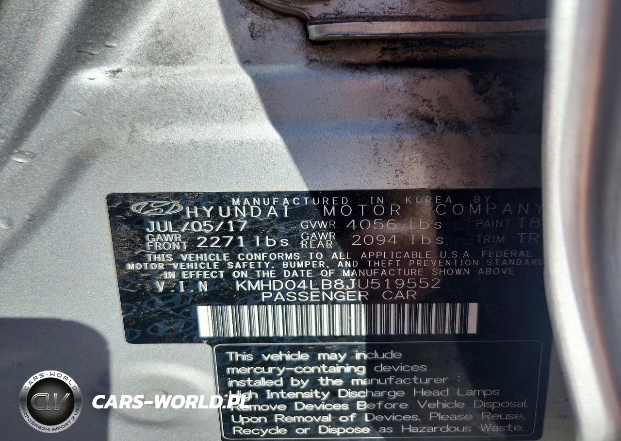 2018 Hyundai Elantra Sport VIN:KMHD04LB8JU519552 - 12