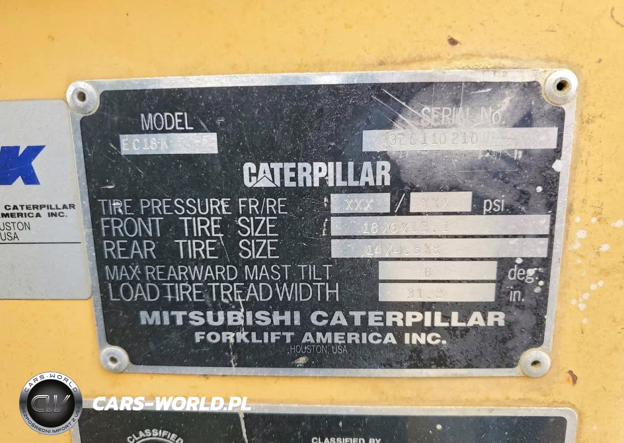 2002 Caterillar Forklift VIN:A3EC110210 - 10