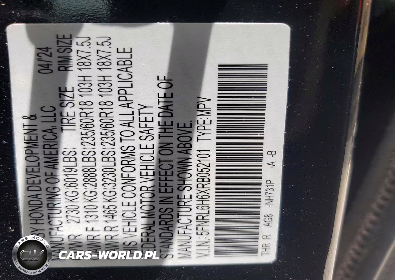 2024 Honda Odyssey Exl VIN:5FNRL6H6XRB052101 - 14