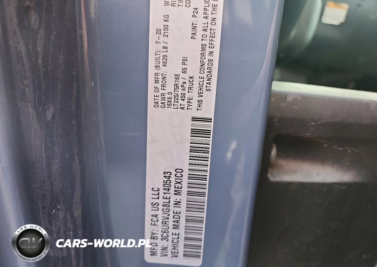 2020 Ram Promaster 3500 Delivery Van VIN:3C6URVJG8LE140543 - 13