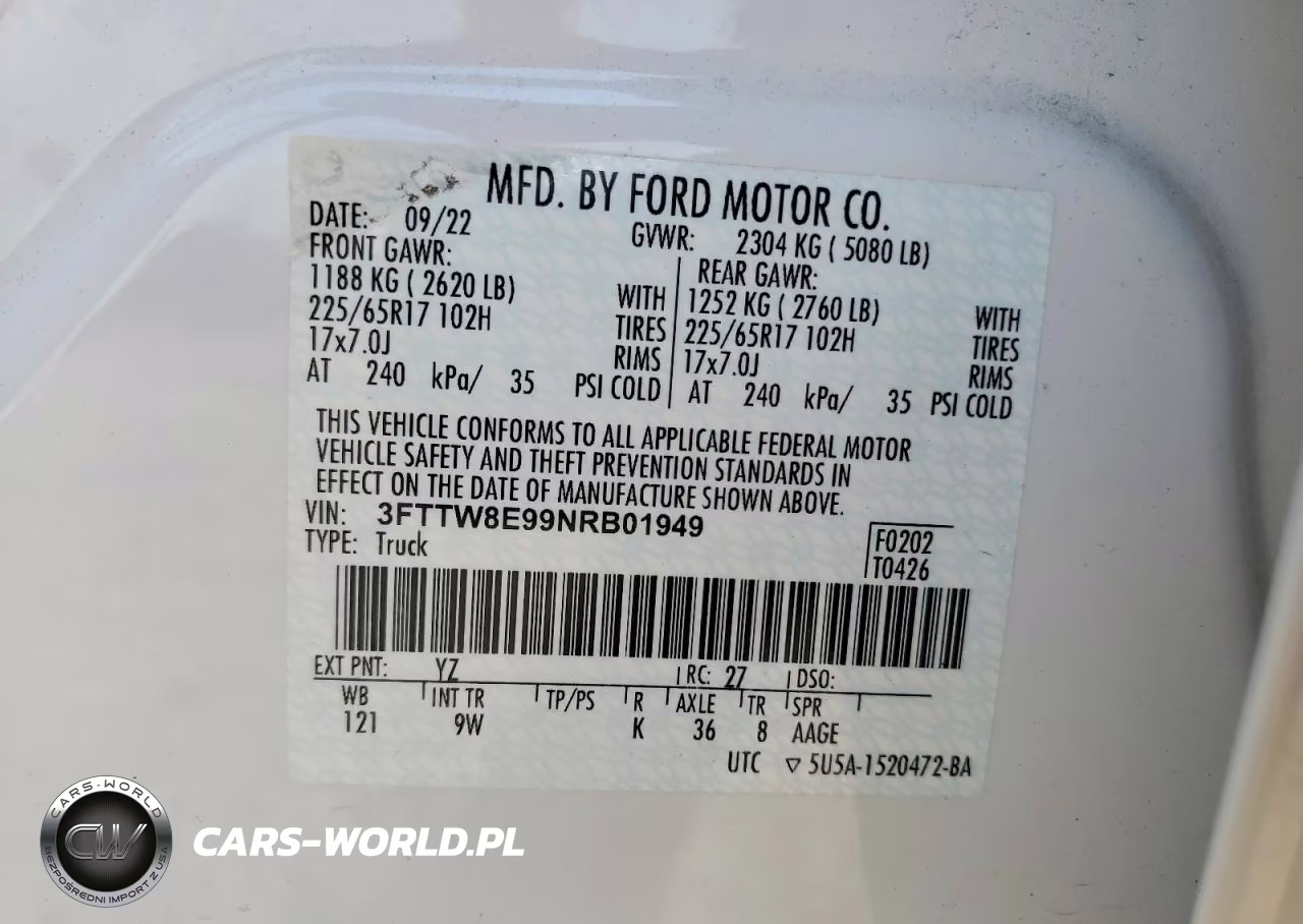 2022 Ford Maverick Xl VIN:3FTTW8E99NRB01949 - 12