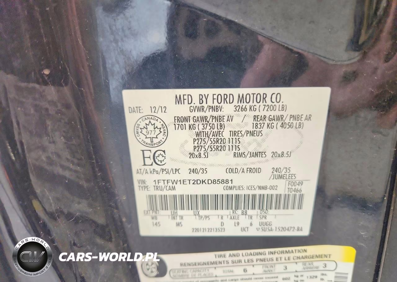 2013 Ford F150 Supercrew VIN:1FTFW1ET2DKD85881 - 12