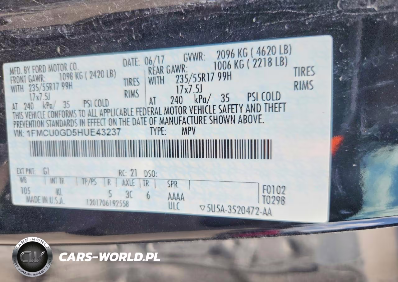 2017 Ford Escape Se VIN:1FMCU0GD5HUE43237 - 13