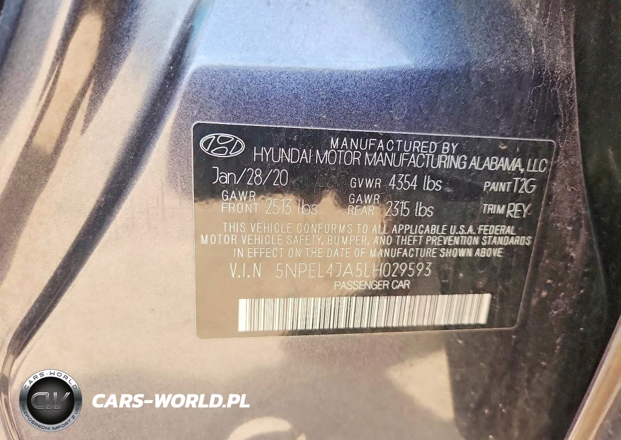 2020 Hyundai Sonata Sel VIN:5NPEL4JA5LH029593 - 12