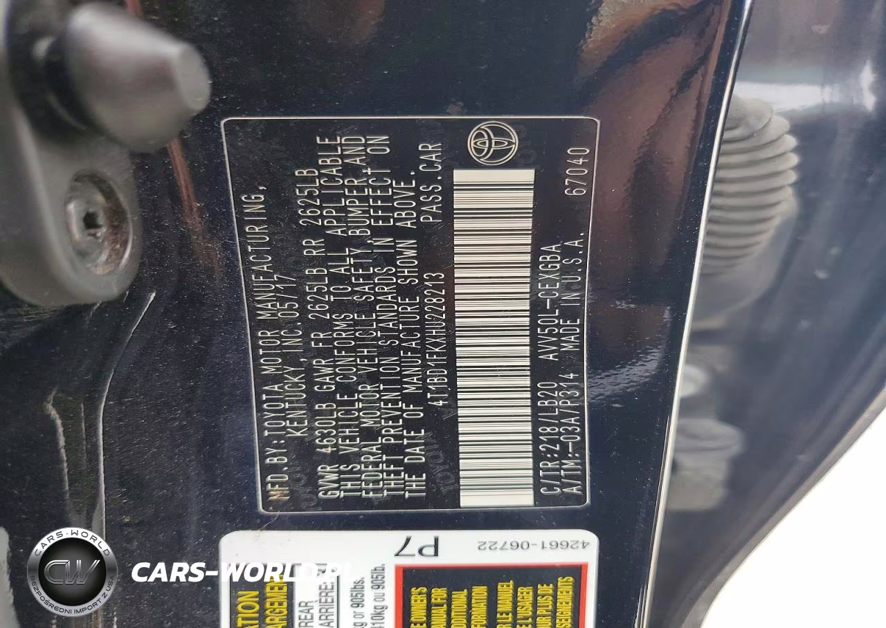 2017 Toyota Camry Hybrid Xle VIN:4T1BD1FKXHU228213 - 12