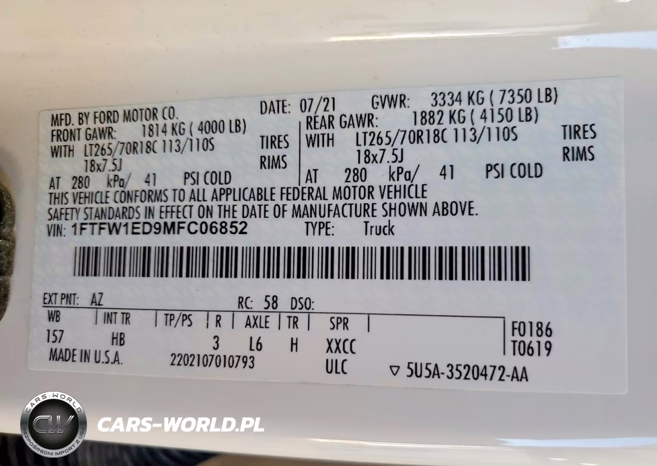 2021 Ford F150 Lariat VIN:1FTFW1ED9MFC06852 - 12