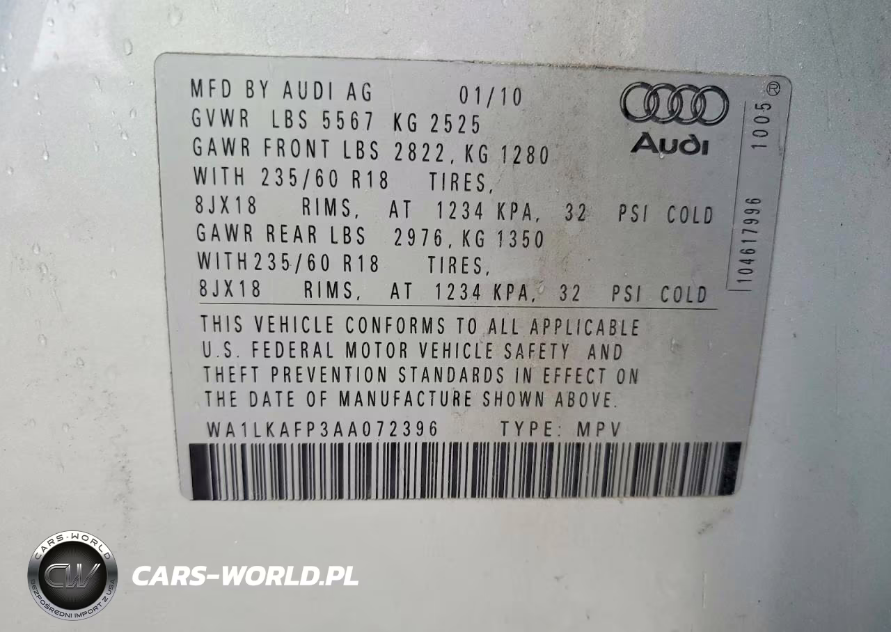 2010 Audi Q5 Premium Plus VIN:WA1LKAFP3AA072396 - 12