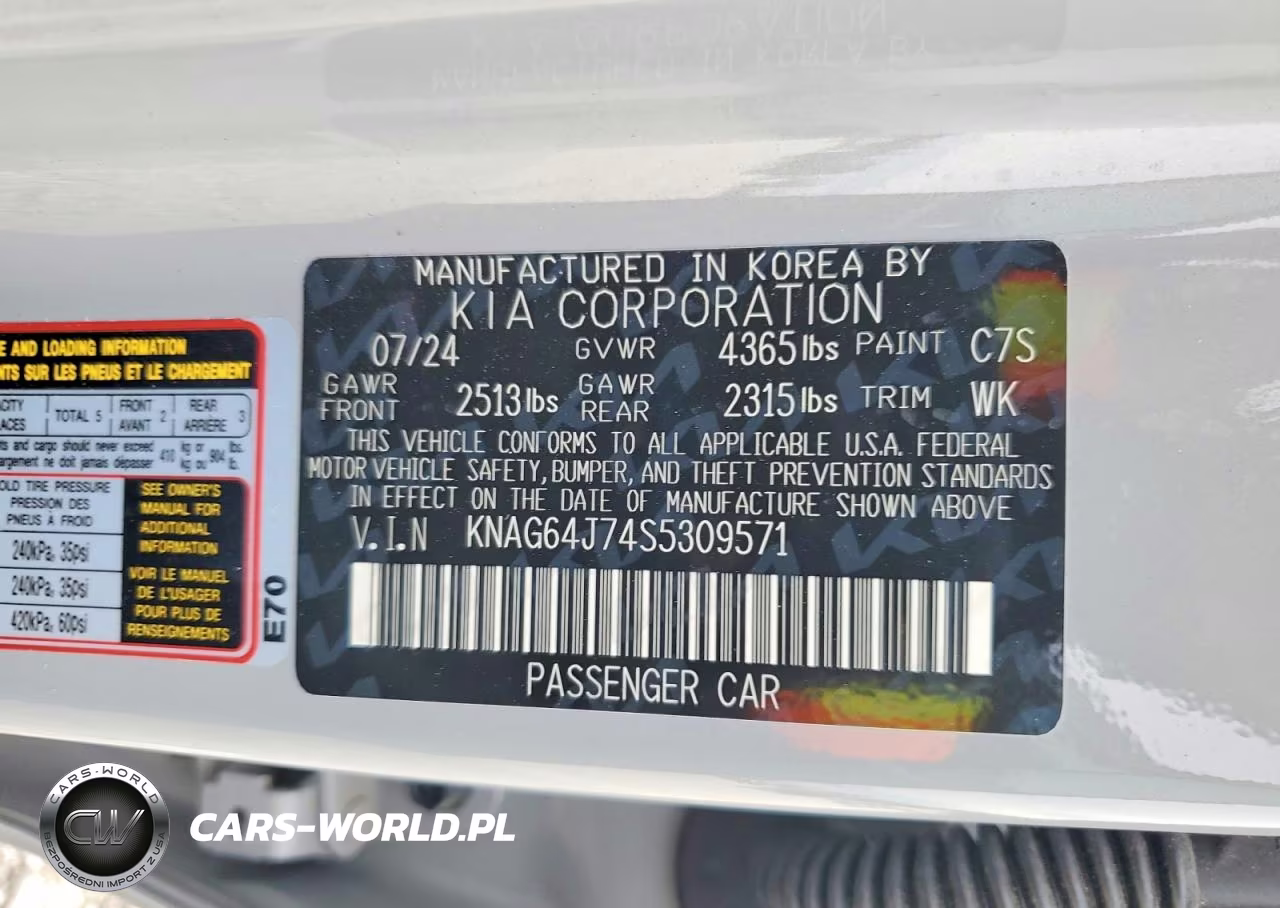 2025 Kia K5 Gt Line VIN:KNAG64J74S5309571 - 13