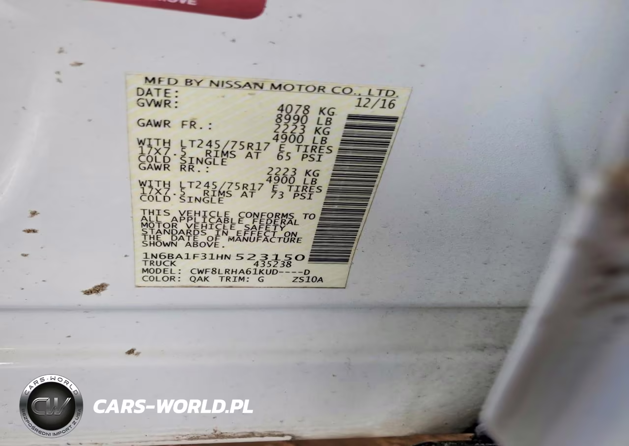 2017 Nissan Titan Xd S VIN:1N6BA1F31HN523150 - 12