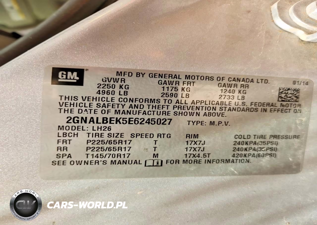 2014 Chevrolet Equinox Lt VIN:2GNALBEK5E6245027 - 14