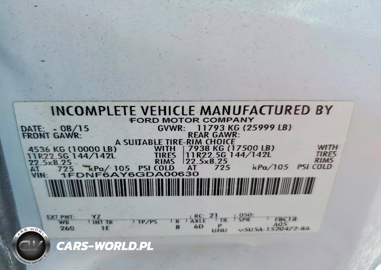 2016 Ford F650 Super Duty VIN:1FDNF6AY6GDA00630 - 10