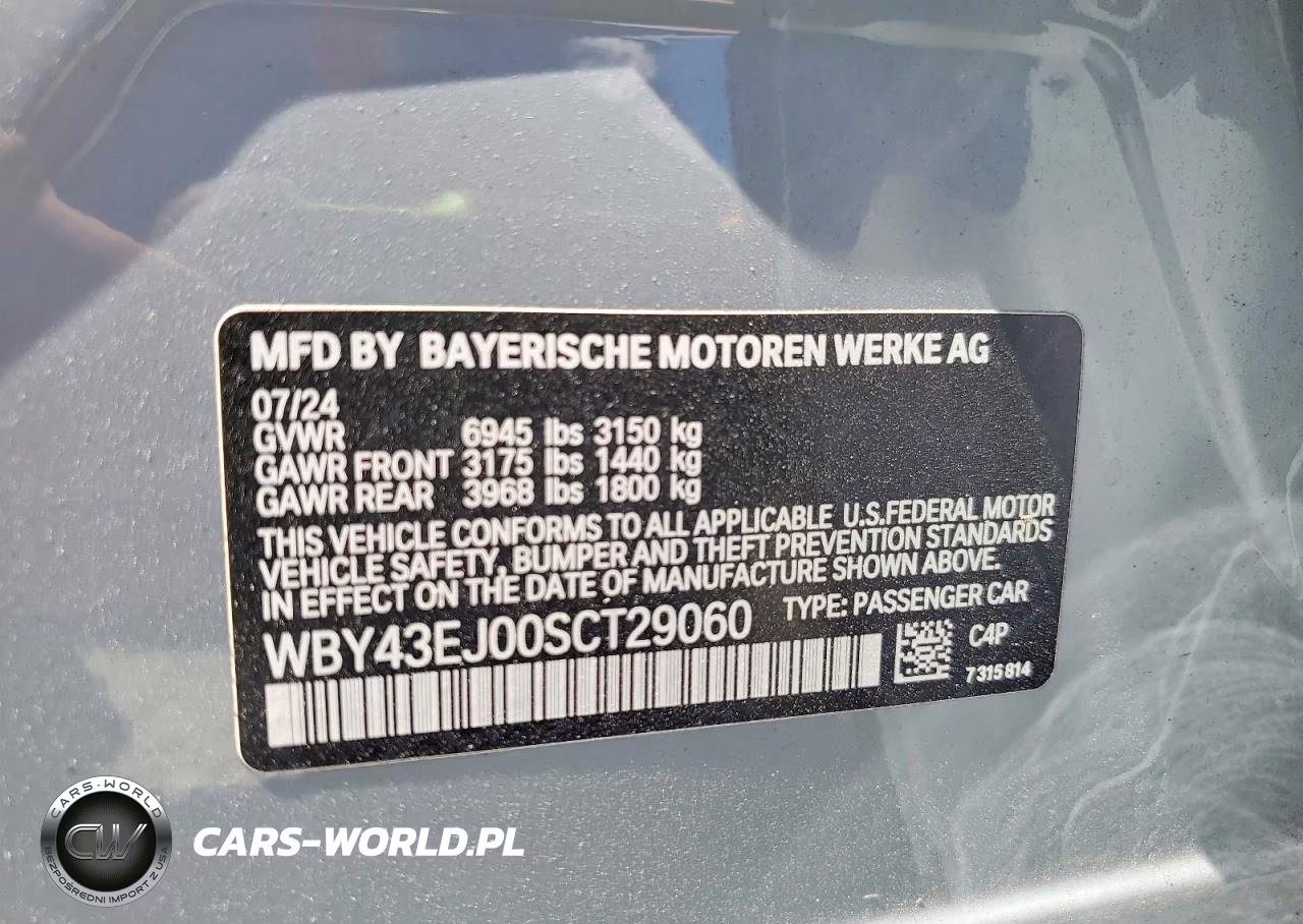 2025 BMW I7 Edrive50 VIN:WBY43EJ00SCT29060 - 12