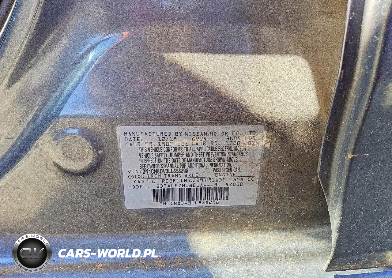 2020 Nissan Versa S VIN:3N1CN8DV3LL858298 - 12