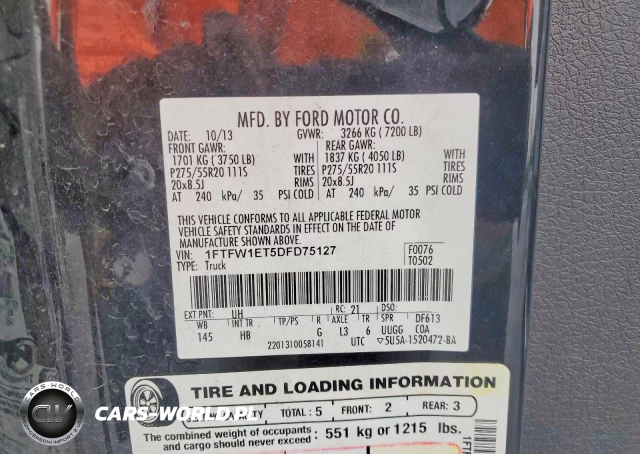 2013 Ford F150 Supercrew VIN:1FTFW1ET5DFD75127 - 12