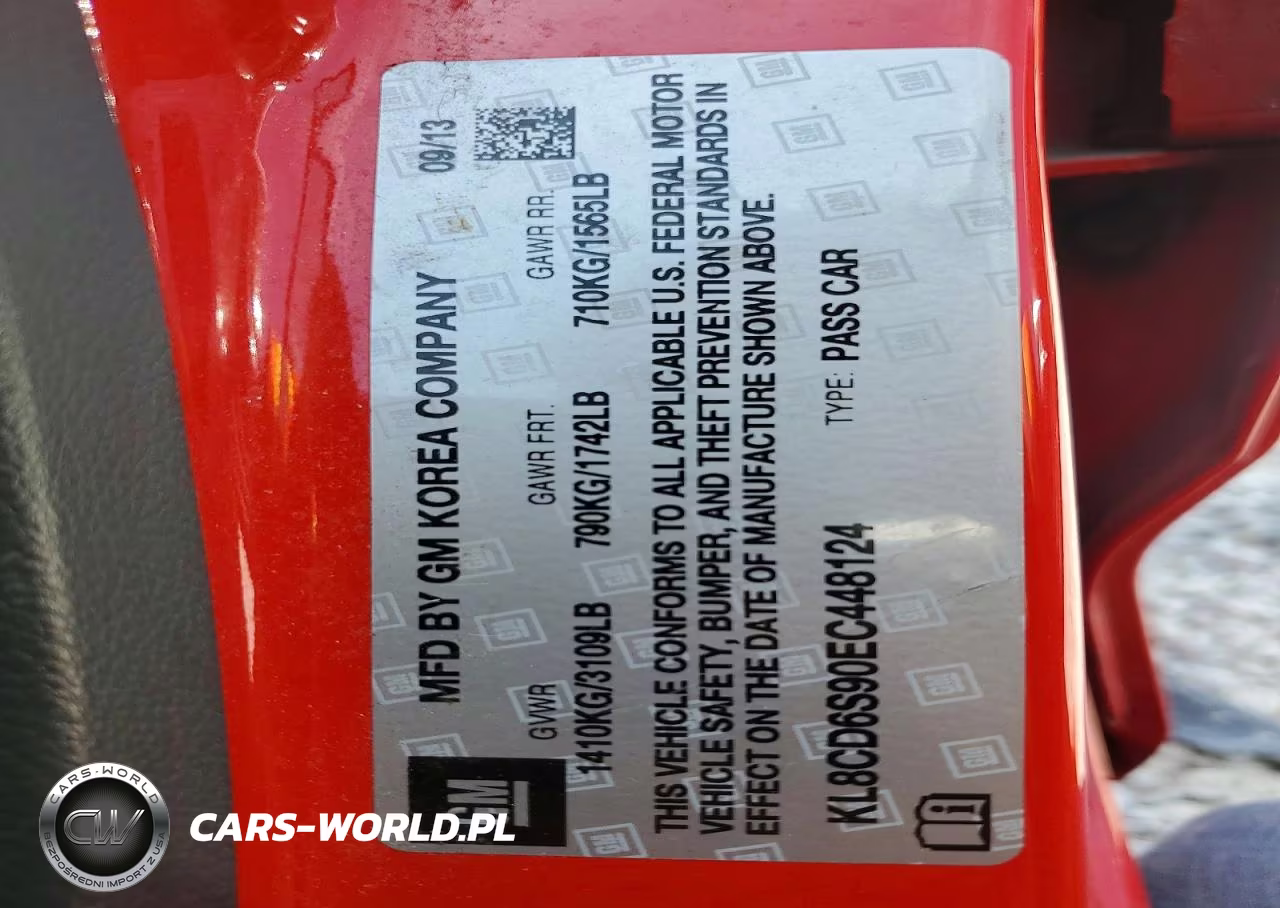 2014 Chevrolet Spark 1Lt VIN:KL8CD6S90EC448124 - 12
