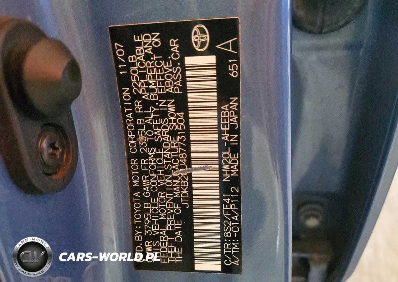 2008 Toyota Prius Base VIN:JTDKB20U487731504 - 12