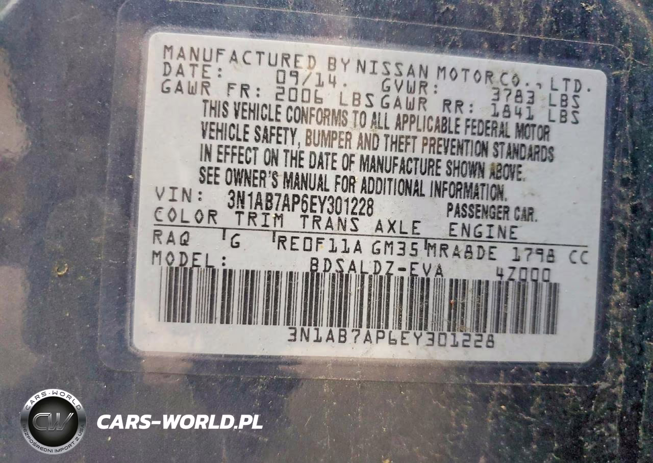 2014 Nissan Sentra Sv VIN:3N1AB7AP6EY301228 - 13