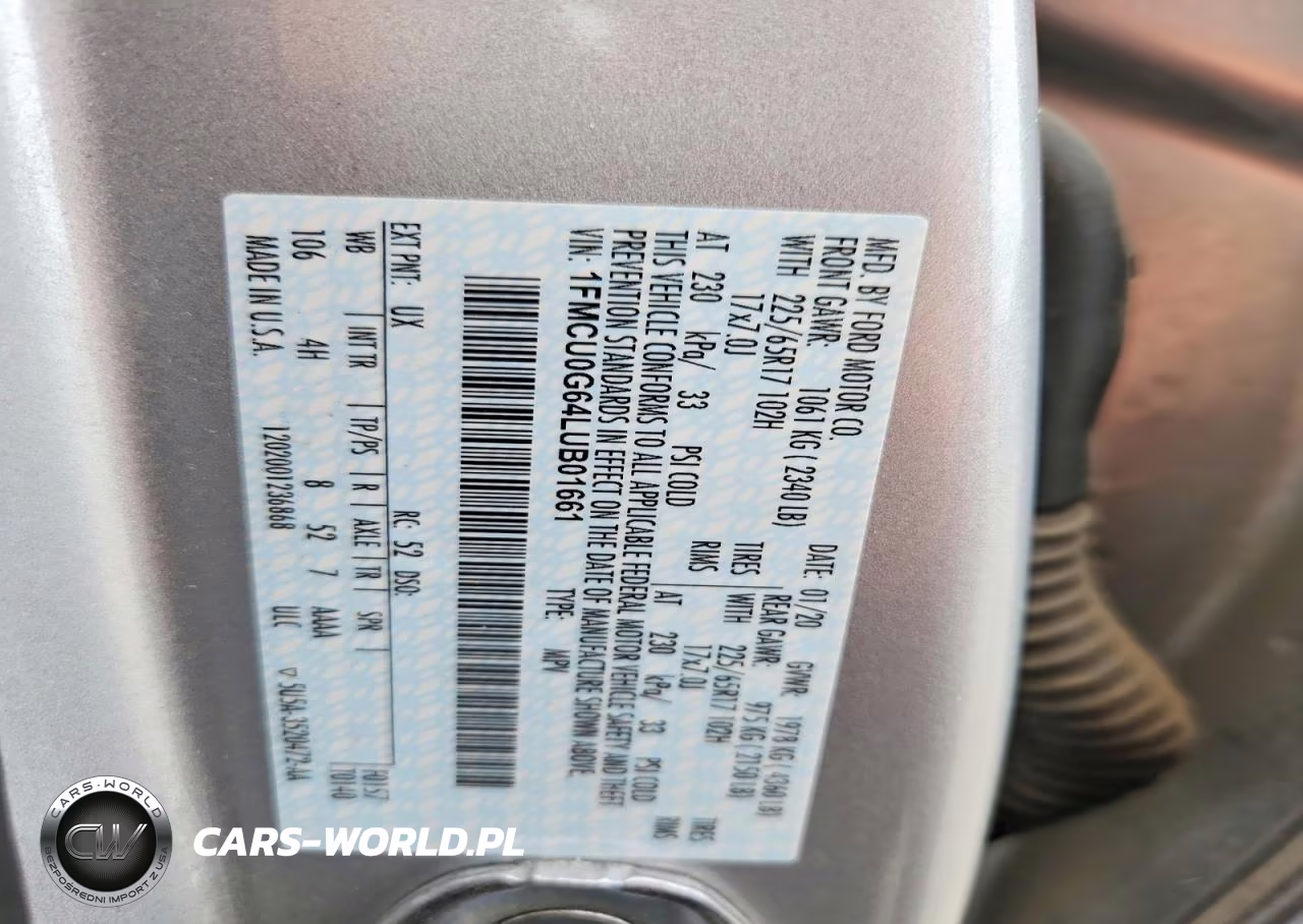 2020 Ford Escape Se VIN:1FMCU0G64LUB01661 - 12