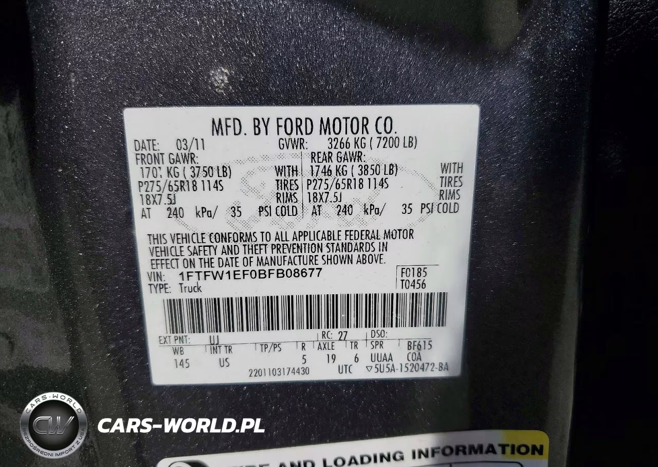 2011 Ford F150 Supercrew VIN:1FTFW1EF0BFB08677 - 12