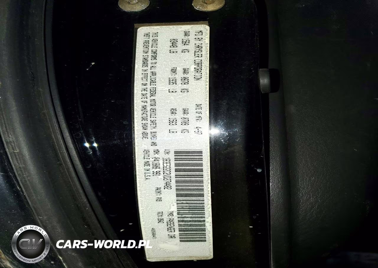 1997 Dodge Neon Base VIN:1B3ES22C2VD274482 - 12