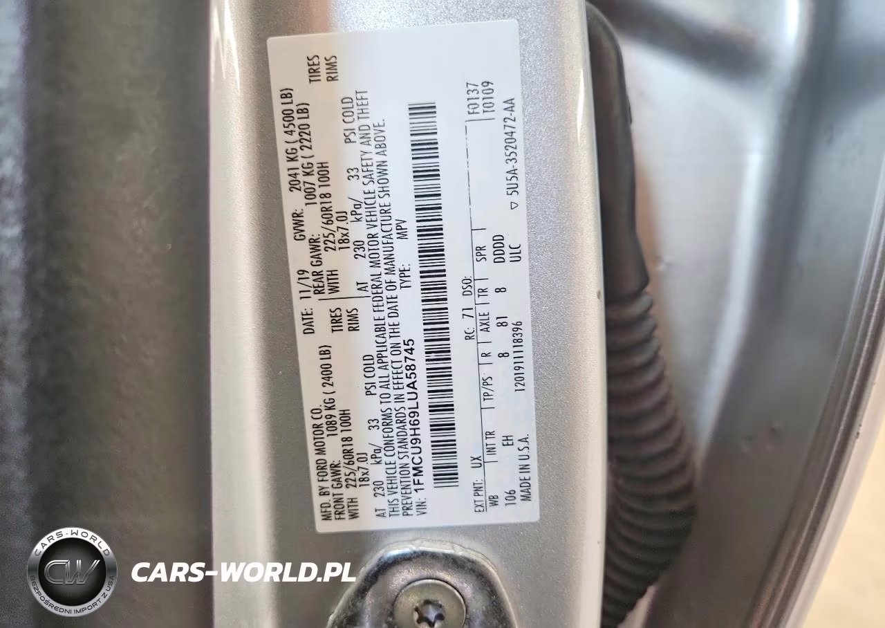 2020 Ford Escape Sel VIN:1FMCU9H69LUA58745 - 13