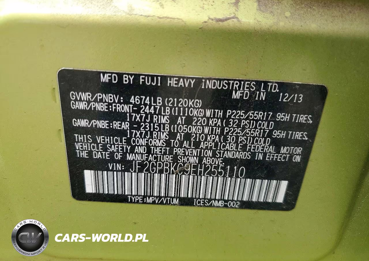 2014 Subaru Xv Crosstrek 2.0I Hybrid Touring VIN:JF2GPBKC9EH255110 - 12