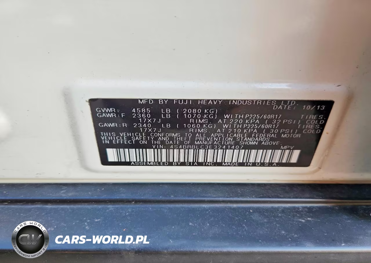 2014 Subaru Outback 2.5I Limited VIN:4S4BRBLC3E3241407 - 13