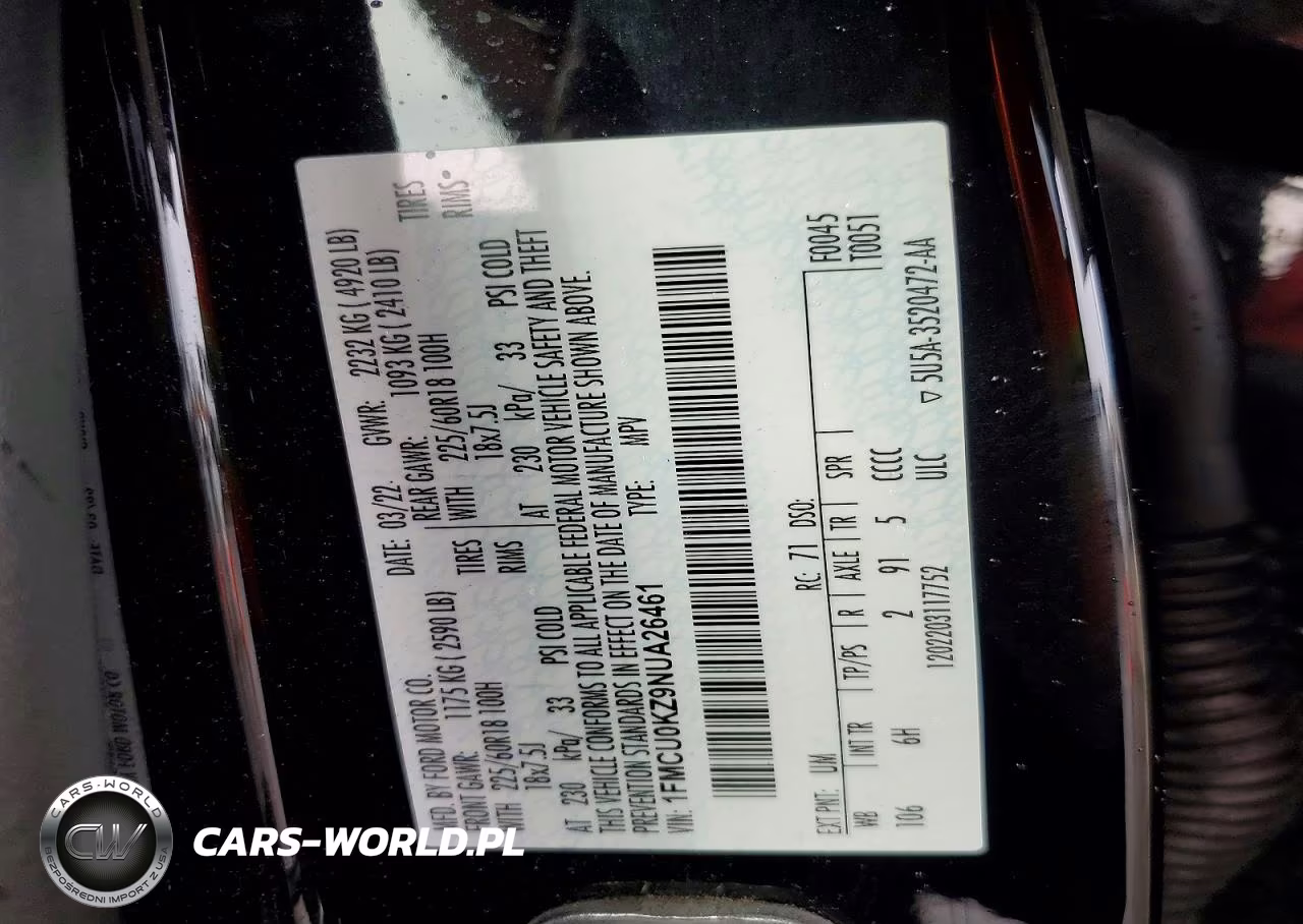 2022 Ford Escape Sel VIN:1FMCU0KZ9NUA26461 - 12