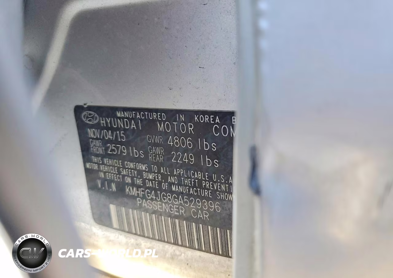 2016 Hyundai Azera Base VIN:KMHFG4JG8GA529396 - 12