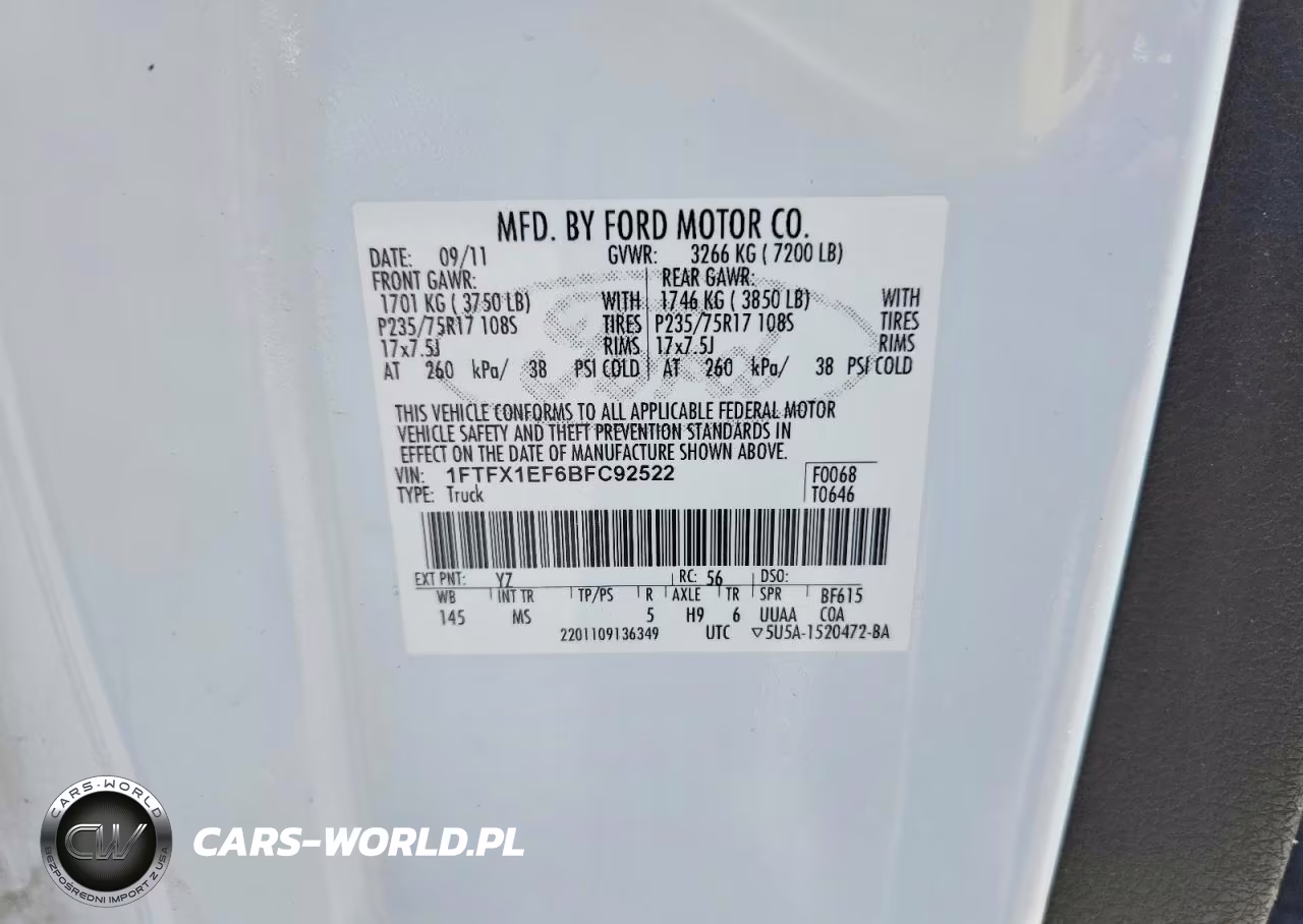 2011 Ford F150 Super Cab VIN:1FTFX1EF6BFC92522 - 12