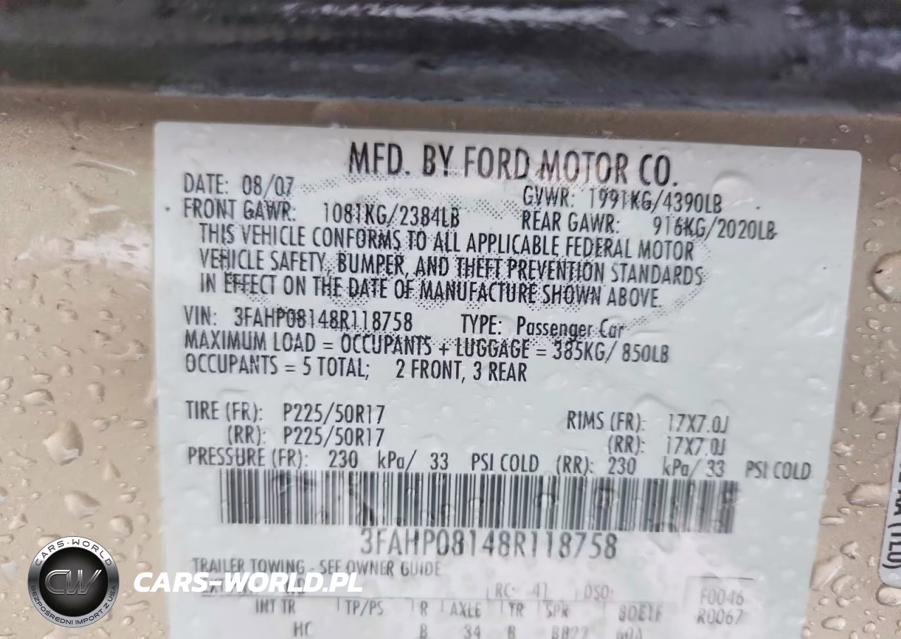 2008 Ford Fusion Sel VIN:3FAHP08148R118758 - 12