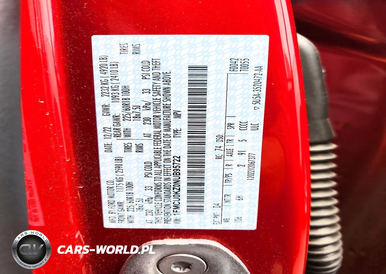 2022 Ford Escape Sel VIN:1FMCU0KZ0NUB95722 - 12