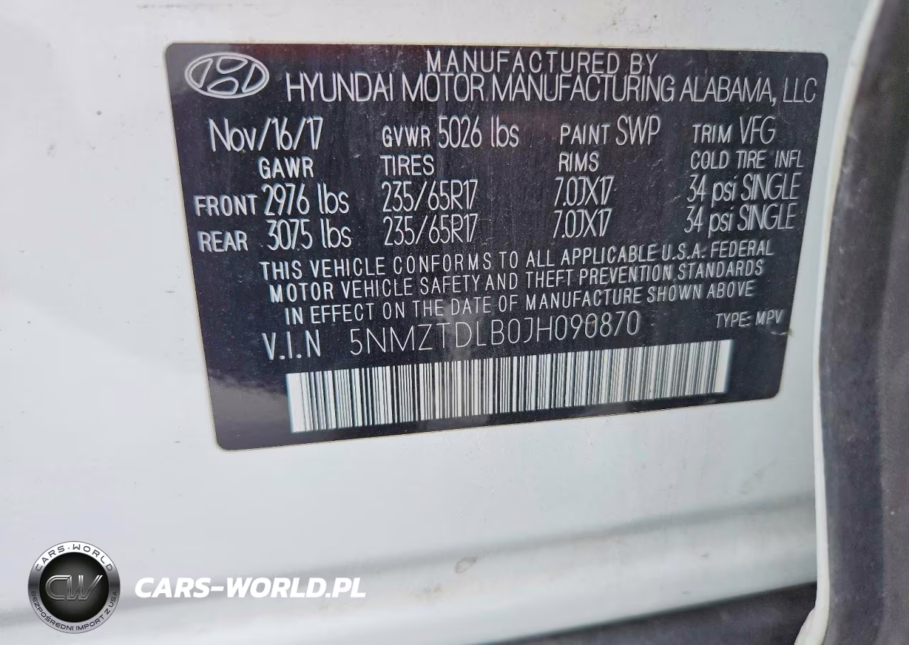 2018 Hyundai Santa Fe Sport 2.4L VIN:5NMZTDLB0JH090870 - 13